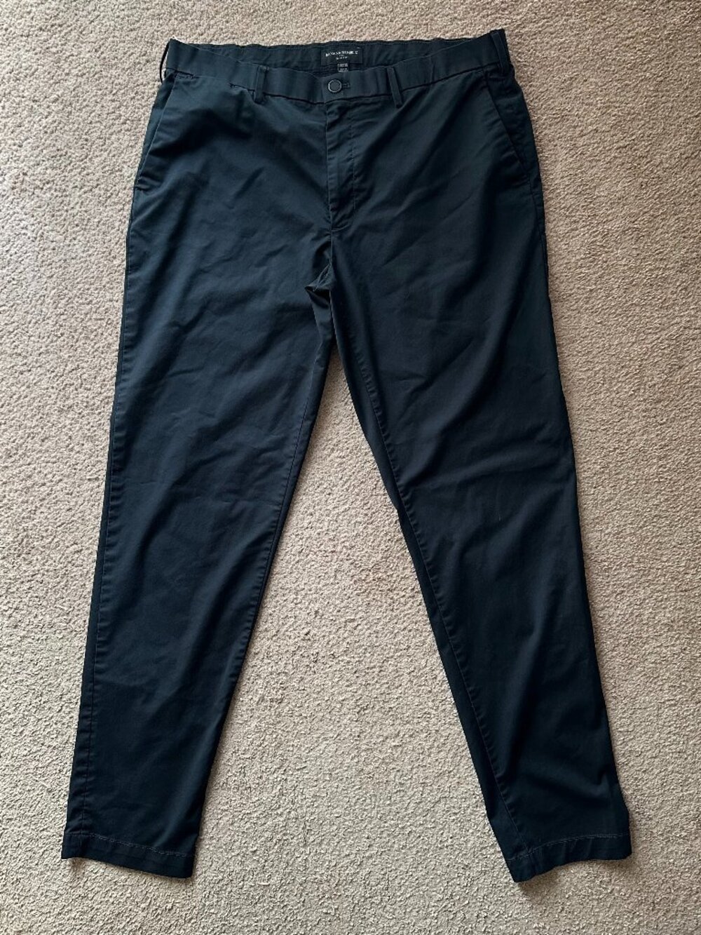 Banana Republic Pants Mens 38x35 Mid Rise Slim Fit Chino Tapered Leg Black